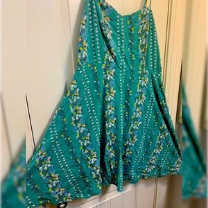 Teal floral dress
